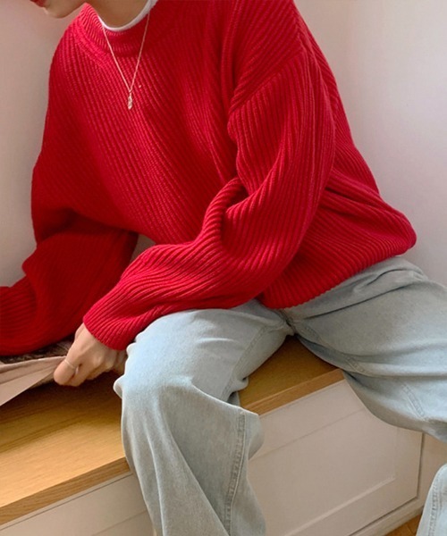 Chaco closet（チャコ クローゼット）の「ボリュームニットプルオーバー（ニット/セーター・レディース・パープル/ブラウン/レッド/イエロー/ブルー/グリーン/アイボリー・FREE）」の15枚目の写真