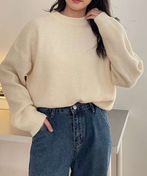 Chaco closet（チャコ クローゼット）の「ボリュームニットプルオーバー（ニット/セーター・レディース・パープル/ブラウン/レッド/イエロー/ブルー/グリーン/アイボリー・FREE）」の20枚目の写真