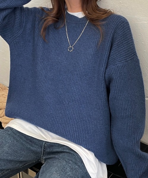 Chaco closet（チャコ クローゼット）の「ボリュームニットプルオーバー（ニット/セーター・レディース・パープル/ブラウン/レッド/イエロー/ブルー/グリーン/アイボリー・FREE）」の19枚目の写真