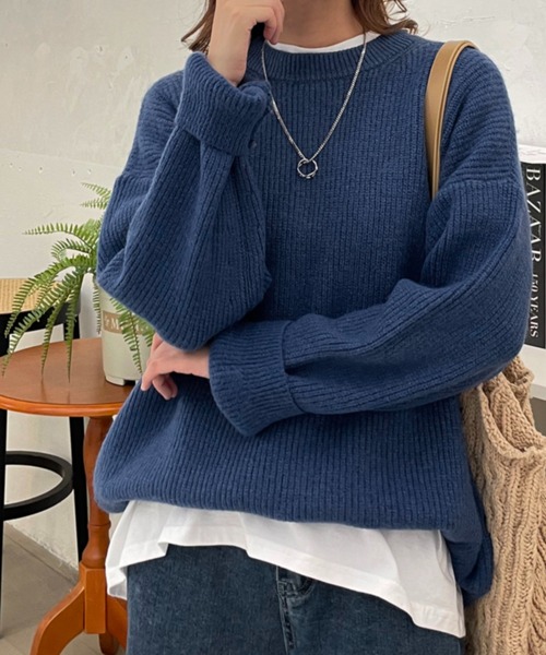 Chaco closet（チャコ クローゼット）の「ボリュームニットプルオーバー（ニット/セーター・レディース・パープル/ブラウン/レッド/イエロー/ブルー/グリーン/アイボリー・FREE）」の18枚目の写真