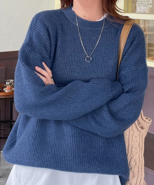 Chaco closet（チャコ クローゼット）の「ボリュームニットプルオーバー（ニット/セーター・レディース・パープル/ブラウン/レッド/イエロー/ブルー/グリーン/アイボリー・FREE）」の17枚目の写真