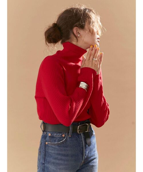 Ungrid（アングリッド）の「ウォッシャブルタートルニット（ニット/セーター・レディース・イエロー/ブルー/パープル/レッド/アイボリー/ブラック・FREE）」の10枚目の写真