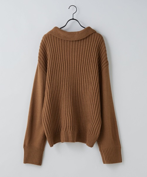 anown（アノン）の「ニットポロカーディガン【ファッションインフルエンサーRyo×anown限定コラボ】（カーディガン/ボレロ・メンズ・ブラック/ブラウン/ブルー・M/L）」の18枚目の写真