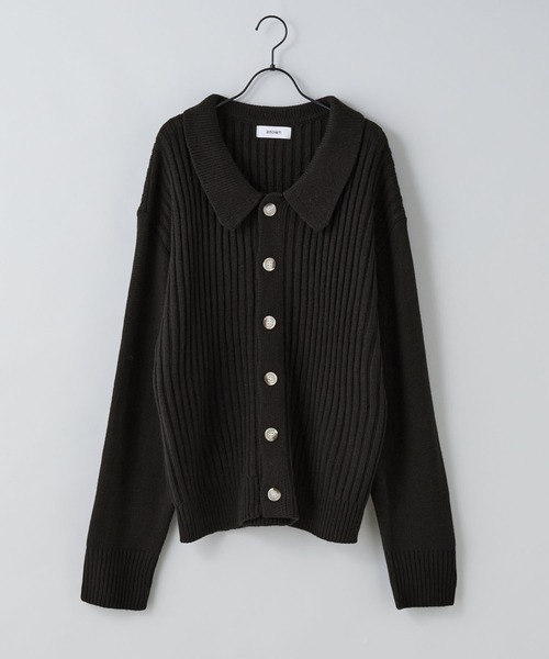 anown（アノン）の「ニットポロカーディガン【ファッションインフルエンサーRyo×anown限定コラボ】（カーディガン/ボレロ・メンズ・ブラック/ブラウン/ブルー・M/L）」の15枚目の写真