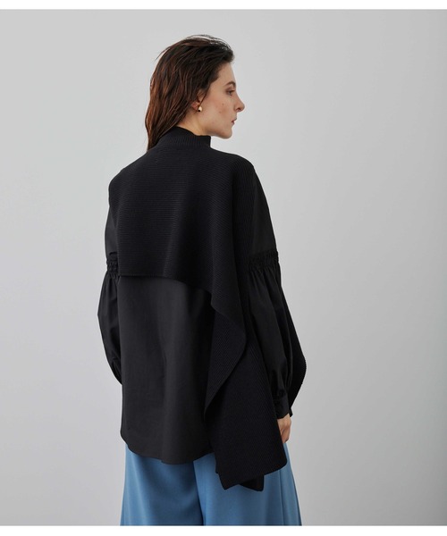 UNITED TOKYO（ユナイテッドトウキョウ）の「ケープコンビボリュームブラウスセット（シャツ/ブラウス・レディース・ブラック/オフホワイト/ブルー・FREE）」の14枚目の写真