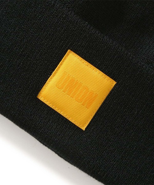 UNION（UNION TOKYO）（ユニオン）の「FINE GAUGE BEANIE WITH 6 WAY T UNION ユニオン ビーニー ニット帽（ニットキャップ/ビーニー・メンズ・ブラック/イエロー・FREE）」の3枚目の写真