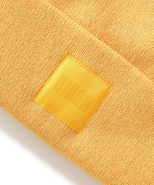 UNION（UNION TOKYO）（ユニオン）の「FINE GAUGE BEANIE WITH 6 WAY T UNION ユニオン ビーニー ニット帽（ニットキャップ/ビーニー・メンズ・ブラック/イエロー・FREE）」の4枚目の写真