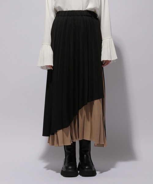 HARE（ハレ）の「スラッシュカットプリーツスカート(HARE)（スカート・レディース・ブラック/グリーン・FREE）」の8枚目の写真