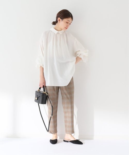 SLOBE IENA(スローブイエナ)の「《WEB限定/追加》ドビースモールカラーブラウス◆(シャツ/ブラウス・レディース・ホワイト/ブラック・FREE)」の15枚目の写真