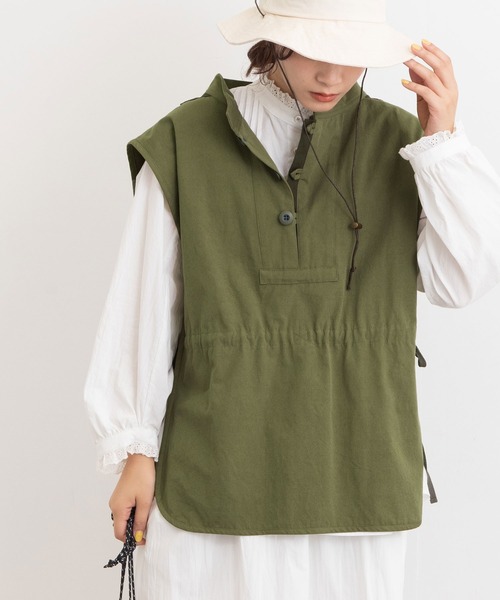 POU DOU DOU（プードゥドゥ）の「ウェザーレトロミリタリーベスト（ベスト・レディース・ネイビー/カーキ/キナリ・3）」の2枚目の写真
