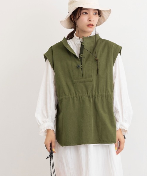 POU DOU DOU（プードゥドゥ）の「ウェザーレトロミリタリーベスト（ベスト・レディース・ネイビー/カーキ/キナリ・3）」の4枚目の写真