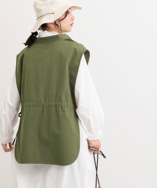 POU DOU DOU（プードゥドゥ）の「ウェザーレトロミリタリーベスト（ベスト・レディース・ネイビー/カーキ/キナリ・3）」の6枚目の写真