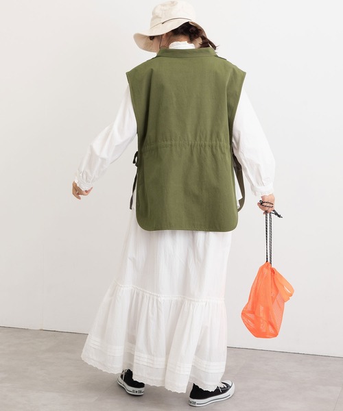 POU DOU DOU（プードゥドゥ）の「ウェザーレトロミリタリーベスト（ベスト・レディース・ネイビー/カーキ/キナリ・3）」の12枚目の写真