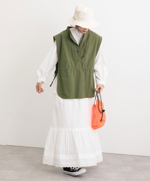 POU DOU DOU（プードゥドゥ）の「ウェザーレトロミリタリーベスト（ベスト・レディース・ネイビー/カーキ/キナリ・3）」の14枚目の写真