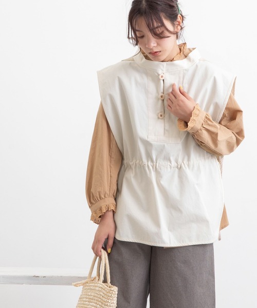 POU DOU DOU（プードゥドゥ）の「ウェザーレトロミリタリーベスト（ベスト・レディース・ネイビー/カーキ/キナリ・3）」の15枚目の写真