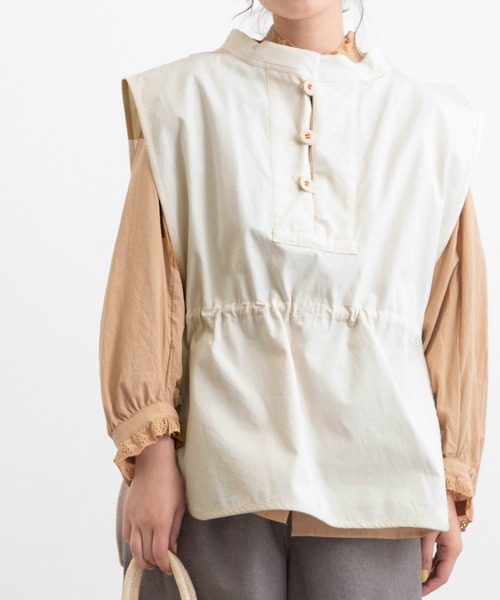 POU DOU DOU（プードゥドゥ）の「ウェザーレトロミリタリーベスト（ベスト・レディース・ネイビー/カーキ/キナリ・3）」の19枚目の写真