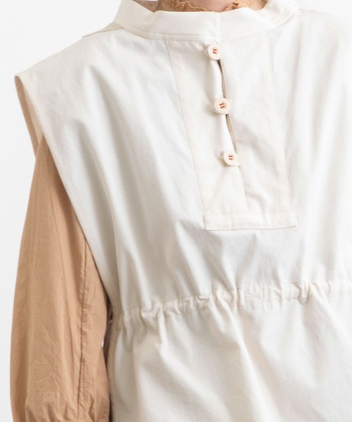 POU DOU DOU（プードゥドゥ）の「ウェザーレトロミリタリーベスト（ベスト・レディース・ネイビー/カーキ/キナリ・3）」の20枚目の写真