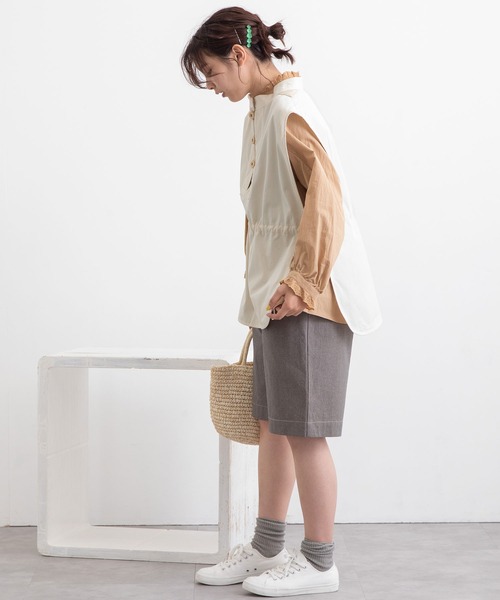 POU DOU DOU（プードゥドゥ）の「ウェザーレトロミリタリーベスト（ベスト・レディース・ネイビー/カーキ/キナリ・3）」の22枚目の写真