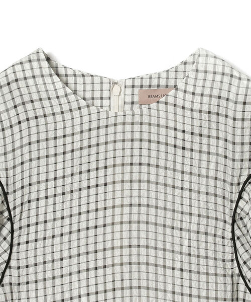 BEAMS LIGHTS（ビームスライツ）の「BEAMS LIGHTS / シアサッカー チェック ブラウス（シャツ/ブラウス・レディース・ミント/オフホワイト・ONE SIZE）」の13枚目の写真
