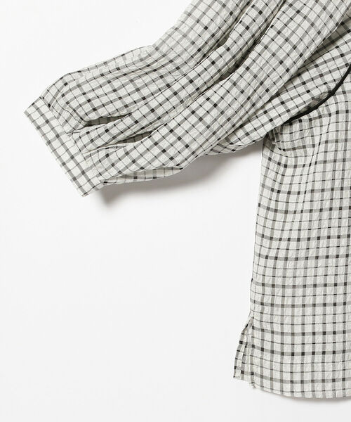 BEAMS LIGHTS（ビームスライツ）の「BEAMS LIGHTS / シアサッカー チェック ブラウス（シャツ/ブラウス・レディース・ミント/オフホワイト・ONE SIZE）」の12枚目の写真