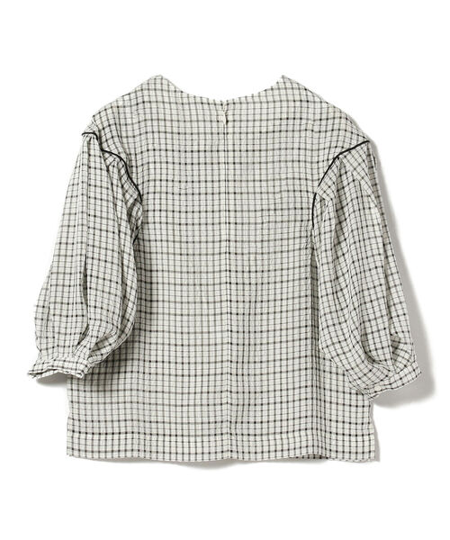 BEAMS LIGHTS（ビームスライツ）の「BEAMS LIGHTS / シアサッカー チェック ブラウス（シャツ/ブラウス・レディース・ミント/オフホワイト・ONE SIZE）」の10枚目の写真