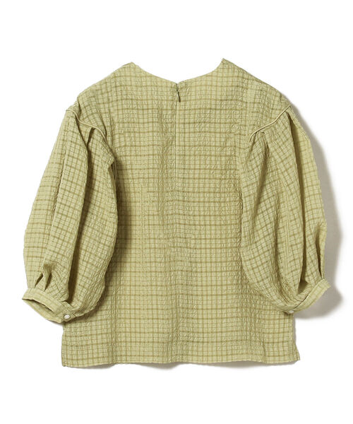 BEAMS LIGHTS（ビームスライツ）の「BEAMS LIGHTS / シアサッカー チェック ブラウス（シャツ/ブラウス・レディース・ミント/オフホワイト・ONE SIZE）」の7枚目の写真