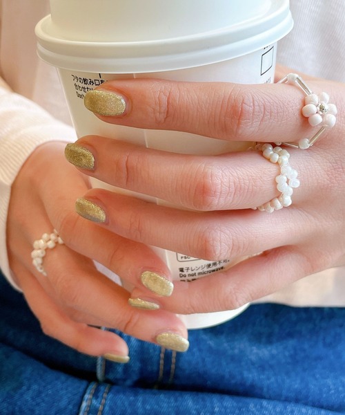 Me%（ミィパーセント）の「☆3点セット☆アミアミセットリング（リング・レディース・グリーン系その他/ホワイト系その他/ピンク系その他・FREE）」の2枚目の写真