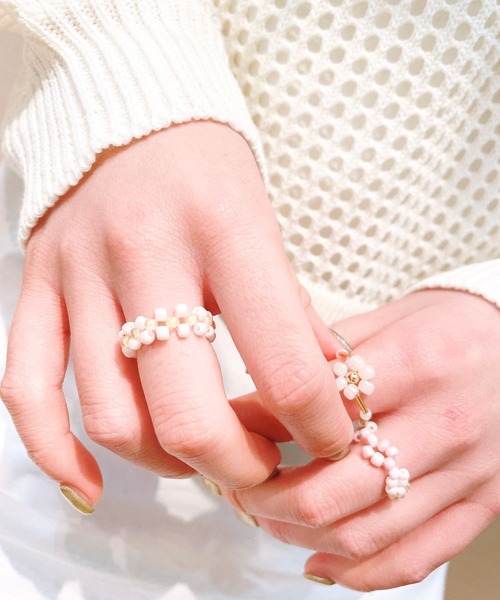 Me%（ミィパーセント）の「☆3点セット☆アミアミセットリング（リング・レディース・グリーン系その他/ホワイト系その他/ピンク系その他・FREE）」の14枚目の写真