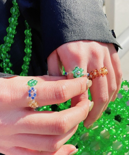 Me%（ミィパーセント）の「☆3点セット☆アミアミセットリング（リング・レディース・グリーン系その他/ホワイト系その他/ピンク系その他・FREE）」の13枚目の写真