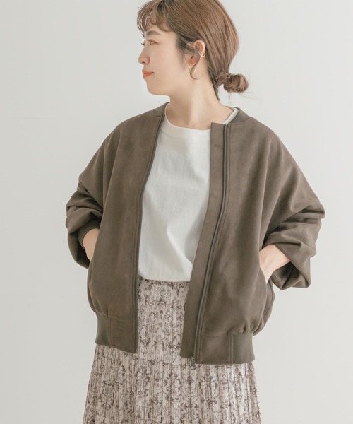 ITEMS URBANRESEARCH（アイテムズ アーバンリサーチ）の「フェイクスエードブルゾン（ブルゾン・レディース・オフホワイト/モカ/カーキ・FREE）」の4枚目の写真