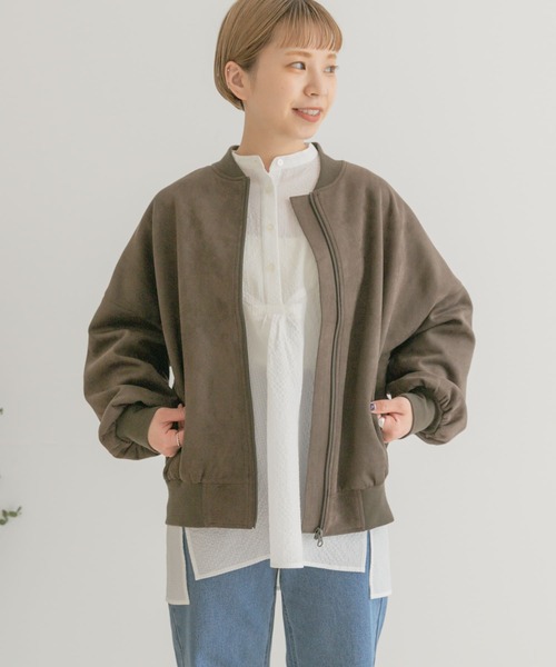 ITEMS URBANRESEARCH（アイテムズ アーバンリサーチ）の「フェイクスエードブルゾン（ブルゾン・レディース・オフホワイト/モカ/カーキ・FREE）」の20枚目の写真