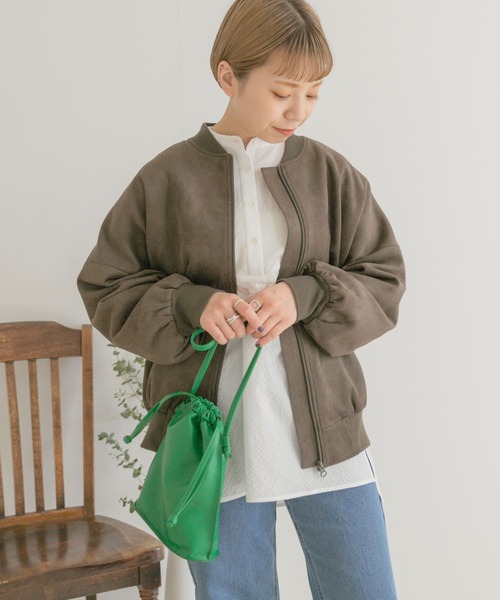 ITEMS URBANRESEARCH（アイテムズ アーバンリサーチ）の「フェイクスエードブルゾン（ブルゾン・レディース・オフホワイト/モカ/カーキ・FREE）」の21枚目の写真