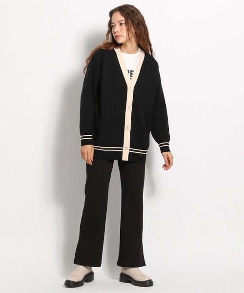 niko and...（ニコアンド）の「配色ラインミドル丈カーディガン（カーディガン/ボレロ・レディース・ブラック/グレー/オレンジ/グリーン・FREE）」の11枚目の写真