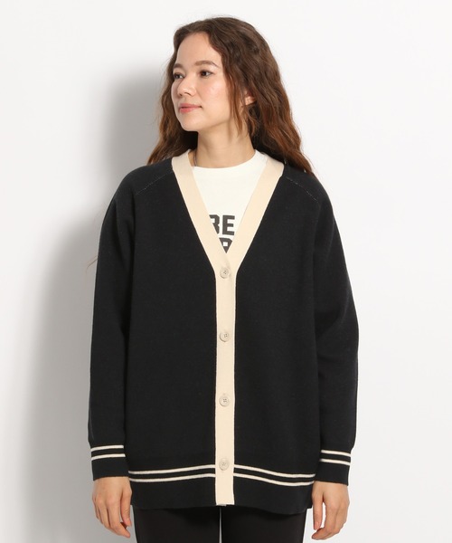 niko and...（ニコアンド）の「配色ラインミドル丈カーディガン（カーディガン/ボレロ・レディース・ブラック/グレー/オレンジ/グリーン・FREE）」の14枚目の写真