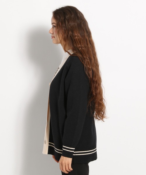 niko and...（ニコアンド）の「配色ラインミドル丈カーディガン（カーディガン/ボレロ・レディース・ブラック/グレー/オレンジ/グリーン・FREE）」の20枚目の写真