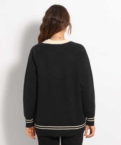 niko and...（ニコアンド）の「配色ラインミドル丈カーディガン（カーディガン/ボレロ・レディース・ブラック/グレー/オレンジ/グリーン・FREE）」の9枚目の写真