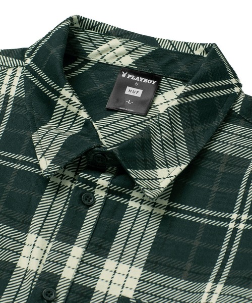 PLAYBOY(プレイボーイ)の「PLAYBOY MONARCH L/S FLANNEL / HUF シャツ【PLAYBOY】 コラボ(シャツ/ブラウス・メンズ・ブラック・MEDIUM/LARGE/X-LARGE)」の7枚目の写真