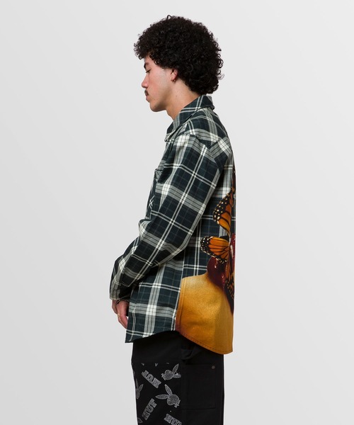 PLAYBOY(プレイボーイ)の「PLAYBOY MONARCH L/S FLANNEL / HUF シャツ【PLAYBOY】 コラボ(シャツ/ブラウス・メンズ・ブラック・MEDIUM/LARGE/X-LARGE)」の13枚目の写真