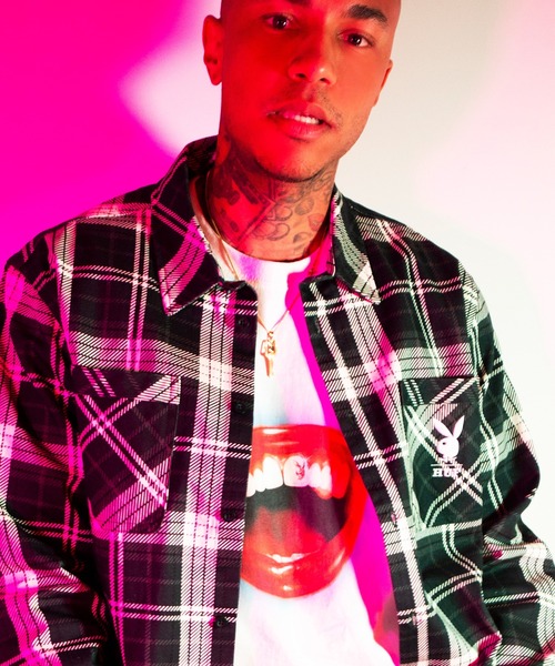PLAYBOY(プレイボーイ)の「PLAYBOY MONARCH L/S FLANNEL / HUF シャツ【PLAYBOY】 コラボ(シャツ/ブラウス・メンズ・ブラック・MEDIUM/LARGE/X-LARGE)」の14枚目の写真
