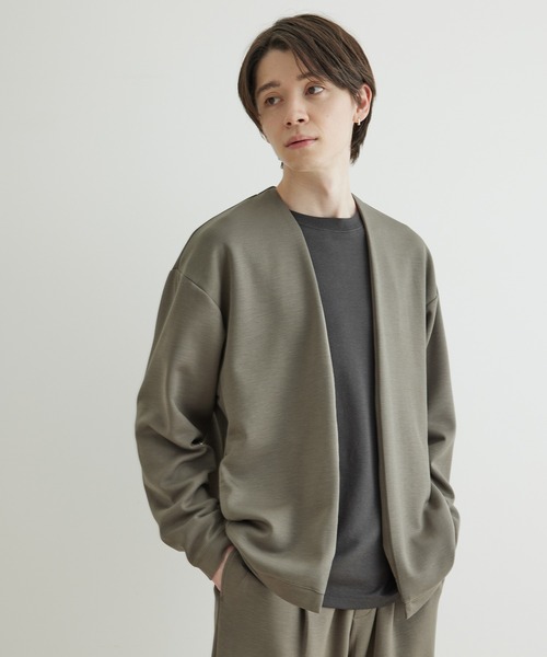 JUNRED(ジュンレッド)の「【 最上級の着心地】エアシルケットルーズルームカーディガン(カーディガン/ボレロ・メンズ・グレー/チャコールグレー/カーキ・LL/M/L)」の1枚目の写真