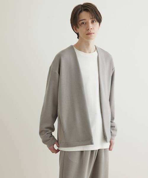 JUNRED(ジュンレッド)の「【 最上級の着心地】エアシルケットルーズルームカーディガン(カーディガン/ボレロ・メンズ・グレー/チャコールグレー/カーキ・LL/M/L)」の11枚目の写真
