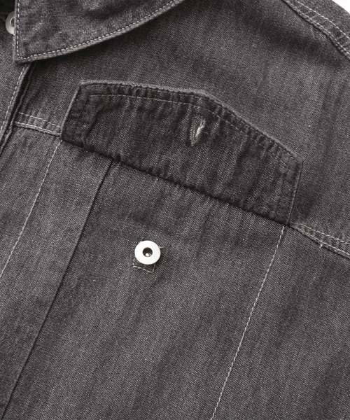 osharewalker（オシャレウォーカー）の「【廃盤】『バックタックデニムシャツワンピース』（シャツワンピース・レディース・ブルー/ブラック・FREE）」の5枚目の写真