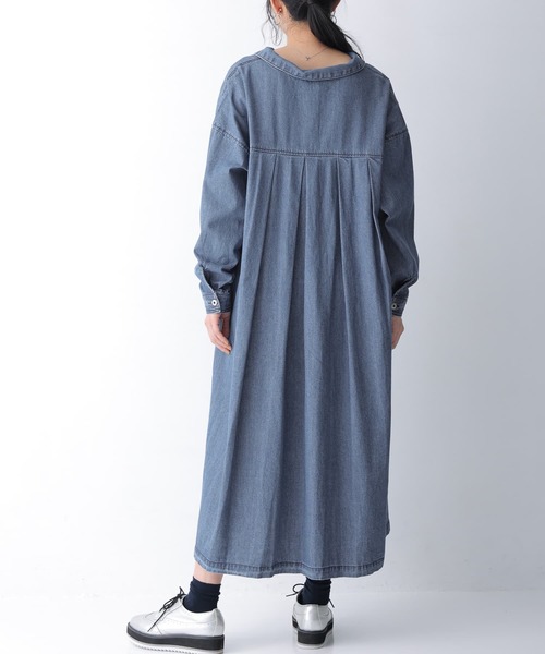 osharewalker（オシャレウォーカー）の「【廃盤】『バックタックデニムシャツワンピース』（シャツワンピース・レディース・ブルー/ブラック・FREE）」の14枚目の写真