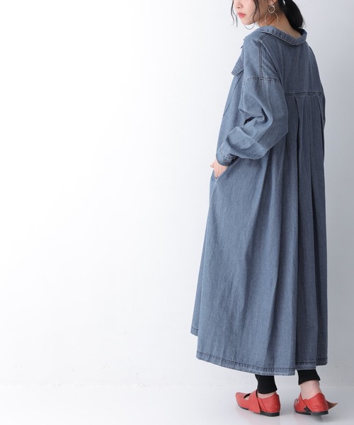 osharewalker（オシャレウォーカー）の「【廃盤】『バックタックデニムシャツワンピース』（シャツワンピース・レディース・ブルー/ブラック・FREE）」の20枚目の写真
