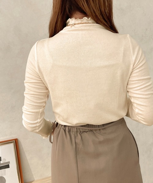 apres jour clair（アプレジュールクレア）の「【apresjour clair】２WAYハイネックインナー（Tシャツ/カットソー・レディース・アイボリー/モカ/ダークブラウン・X-LARGE/フリー）」の7枚目の写真