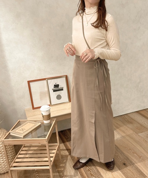 apres jour clair（アプレジュールクレア）の「【apresjour clair】２WAYハイネックインナー（Tシャツ/カットソー・レディース・アイボリー/モカ/ダークブラウン・X-LARGE/フリー）」の8枚目の写真