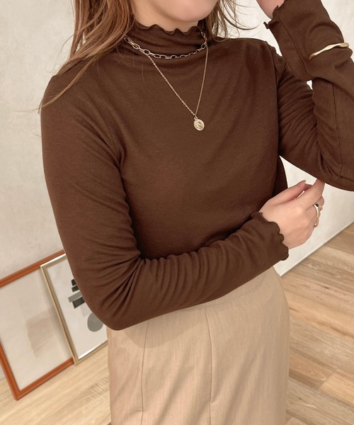 apres jour clair（アプレジュールクレア）の「【apresjour clair】２WAYハイネックインナー（Tシャツ/カットソー・レディース・アイボリー/モカ/ダークブラウン・X-LARGE/フリー）」の10枚目の写真