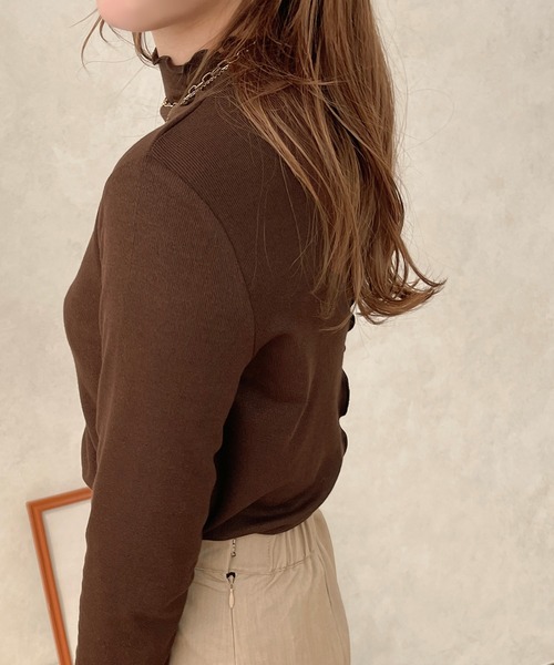 apres jour clair（アプレジュールクレア）の「【apresjour clair】２WAYハイネックインナー（Tシャツ/カットソー・レディース・アイボリー/モカ/ダークブラウン・X-LARGE/フリー）」の13枚目の写真