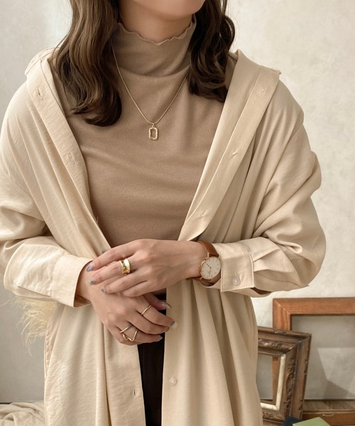 apres jour clair（アプレジュールクレア）の「【apresjour clair】２WAYハイネックインナー（Tシャツ/カットソー・レディース・アイボリー/モカ/ダークブラウン・X-LARGE/フリー）」の19枚目の写真