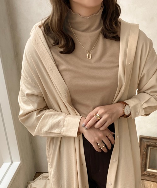 apres jour clair（アプレジュールクレア）の「【apresjour clair】２WAYハイネックインナー（Tシャツ/カットソー・レディース・アイボリー/モカ/ダークブラウン・X-LARGE/フリー）」の20枚目の写真